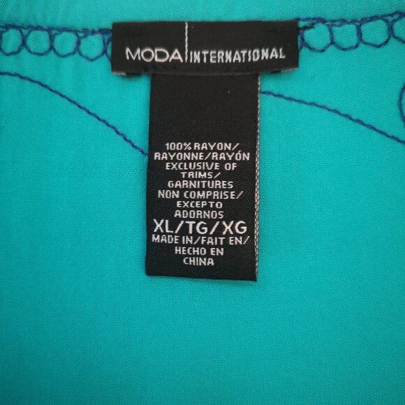 Moda International Ladies Size XL Teal & Purple Beach Coverup - Picture 3 of 9